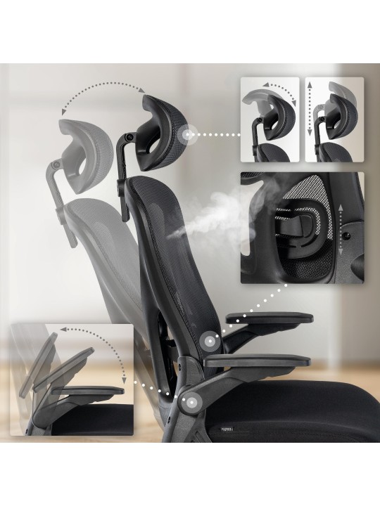 Scaun de birou Roseburg, negru