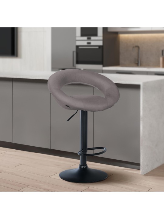 Scaun de bar Olinda stofa, gri
