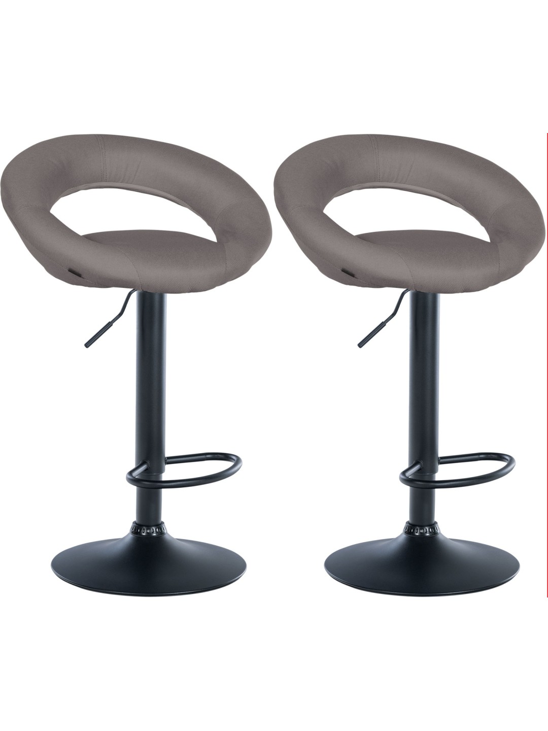 Set 2 taburete de bar tesatura Olinda, gri