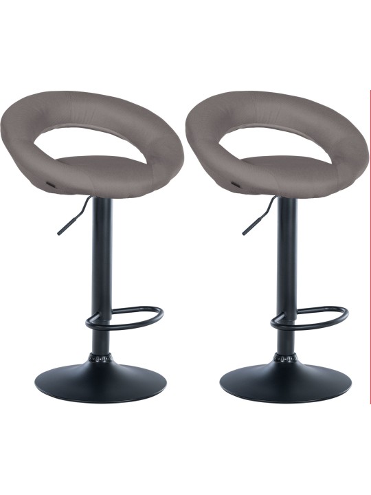 Set 2 taburete de bar tesatura Olinda, gri