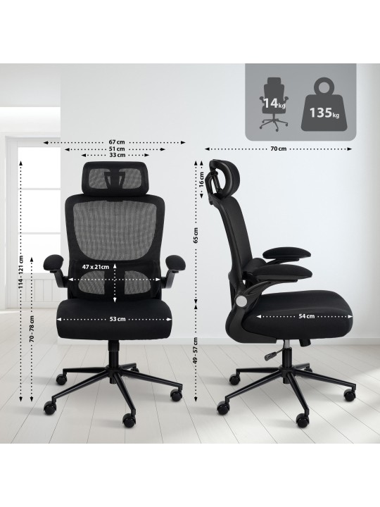 Scaun de birou Newberg, negru