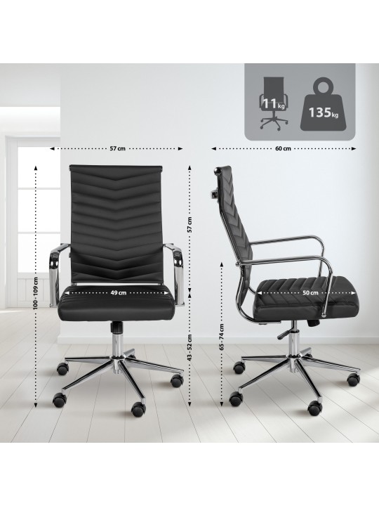 Scaun de birou Canby imitatie piele, negru