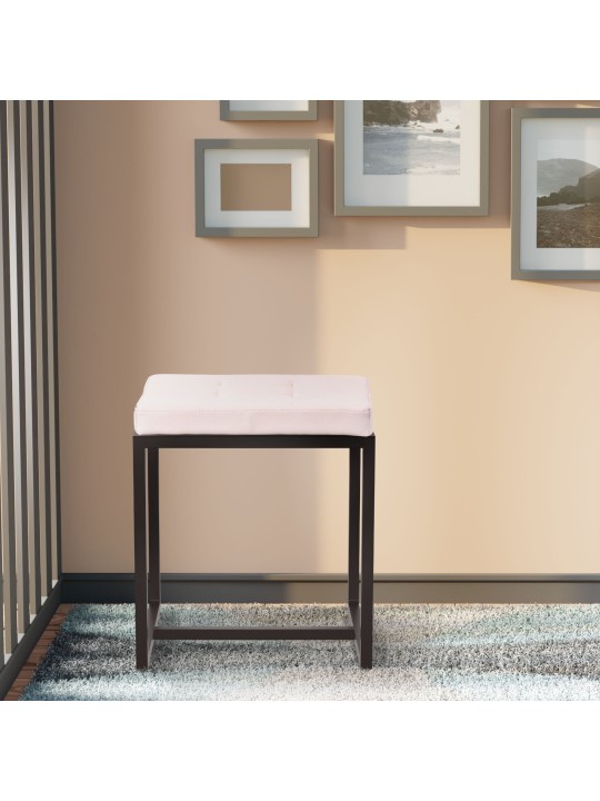 Taburet Barci B imitatie piele, crem