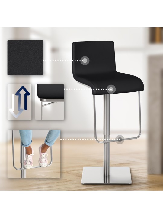 Scaun de bar Limon E, negru