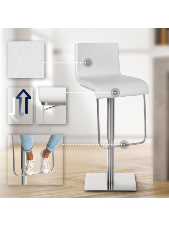 Scaun de bar Limon E, alb