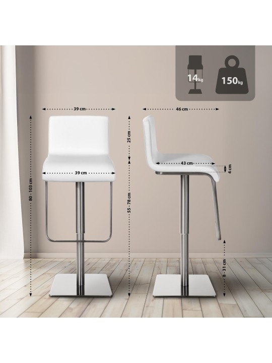 Scaun de bar Limon E, alb