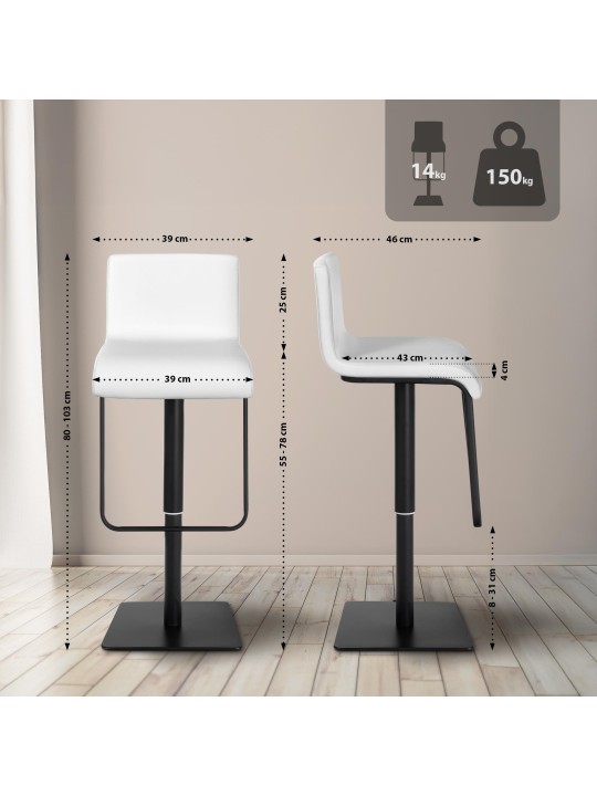 Scaun de bar Limon B, alb