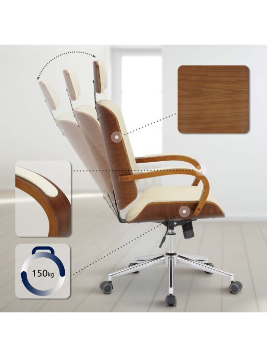 Scaun de birou Dayton, nuc/crem