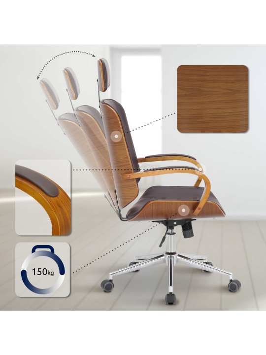 Scaun de birou Dayton, nuc/maro