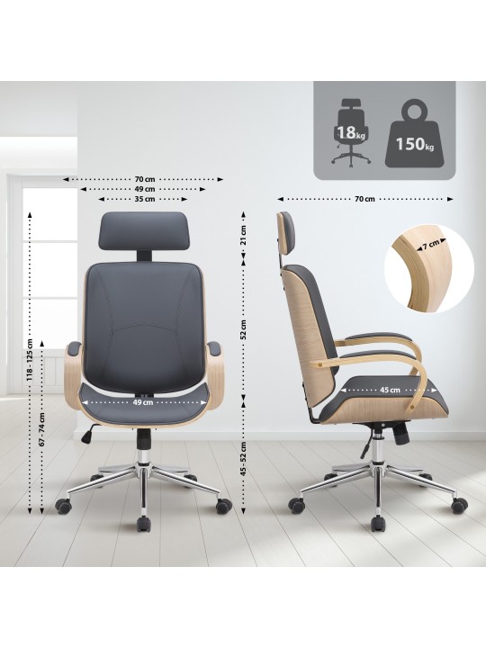 Scaun de birou Dayton, natura/grau