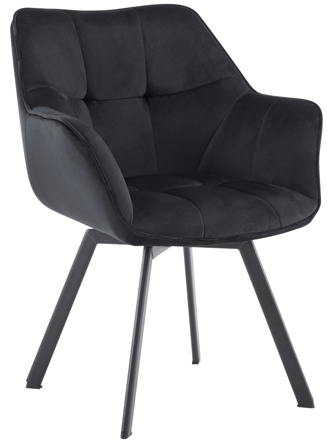 Scaun de sufragerie Jordi catifea, negru