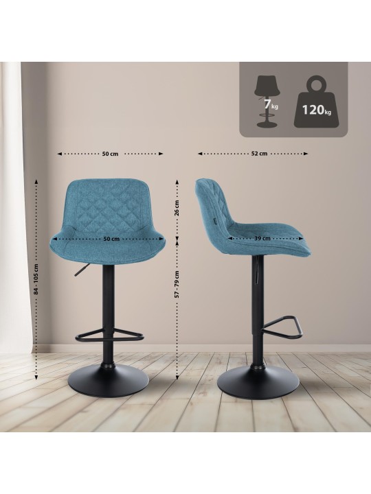 Scaun de bar Tesatura Kasson, albastru