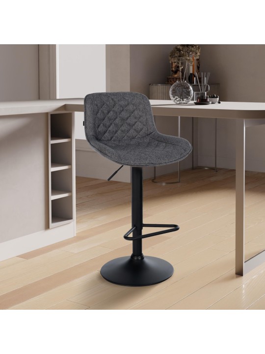 Scaun de bar Tesatura Kasson, negru