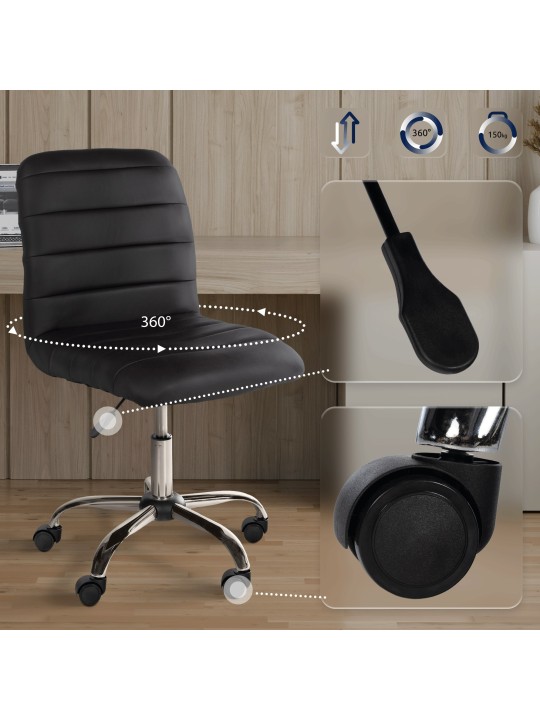 Scaun de lucru Redding imitatie piele, maro