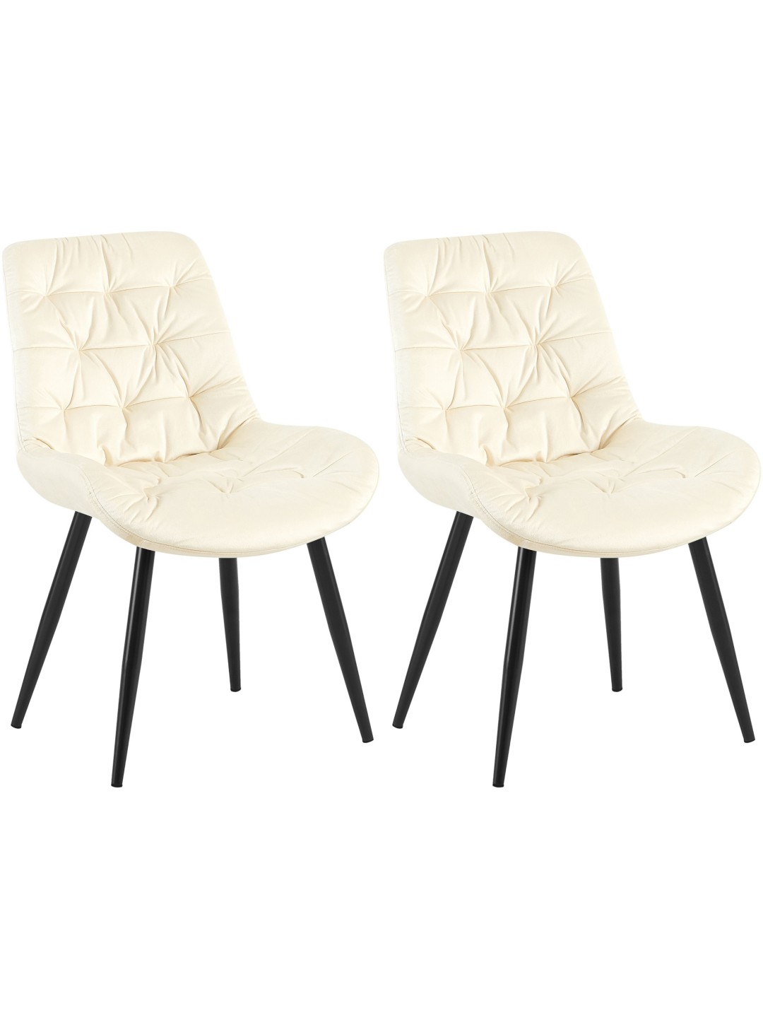 Set de 2 scaune de sufragerie Rossford, crem