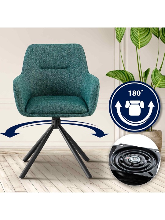 Set 2 scaune tipton stofa, verde închis Set 2 scaune tipton stofa, verde închis