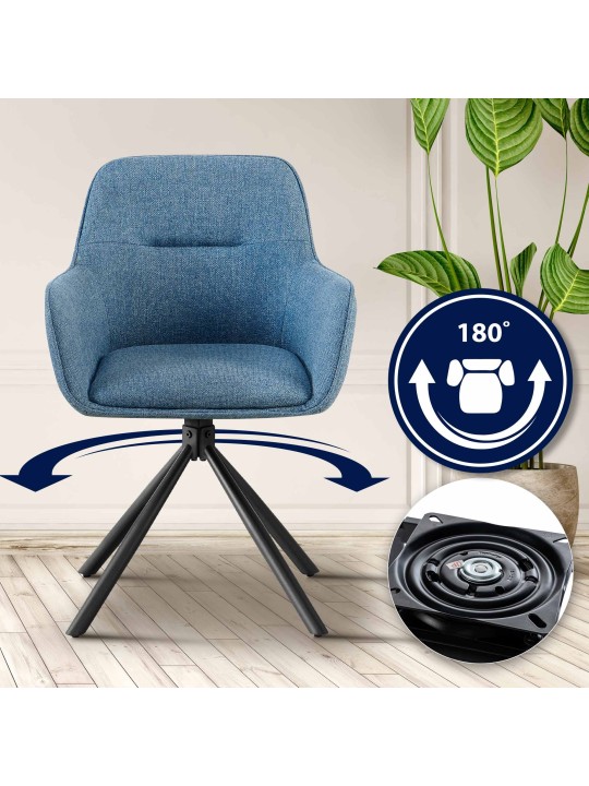 Set 2 scaune tipton stofa, albastru Set 2 scaune tipton stofa, albastru