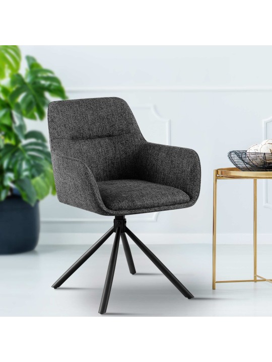 Set 2 scaune tipton stofa, gri închis Set 2 scaune tipton stofa, gri închis