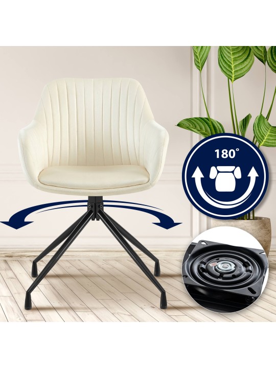 Set 2 scaune de sufragerie catifea Welby, crem Set 2 scaune de sufragerie catifea Welby, crem