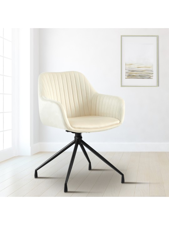 Set 2 scaune de sufragerie catifea Welby, crem Set 2 scaune de sufragerie catifea Welby, crem