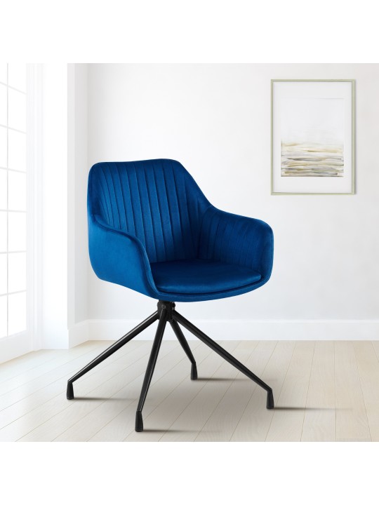 Set 2 scaune de sufragerie catifea Welby, albastru închis Set 2 scaune de sufragerie catifea Welby, albastru închis