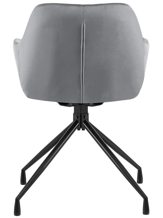 Set 2 scaune de sufragerie catifea Welby, gri închis