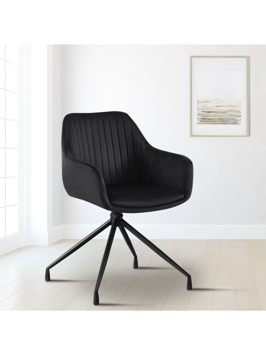 Set 2 scaune de sufragerie catifea Welby, negru Set 2 scaune de sufragerie catifea Welby, negru