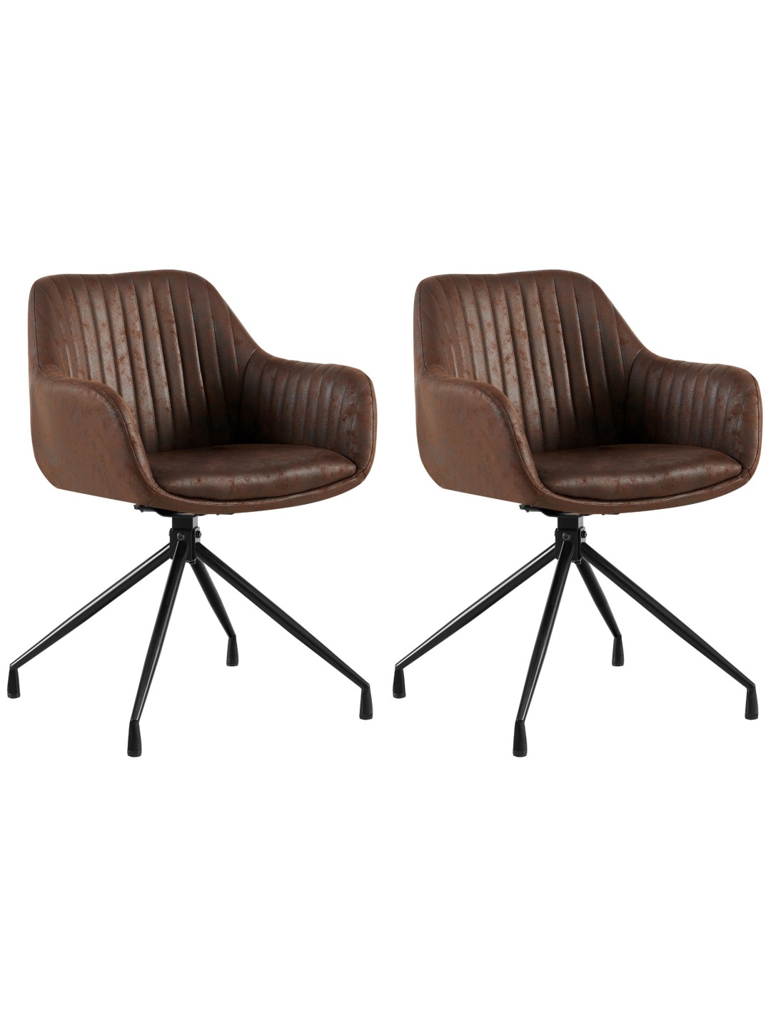 Set 2 scaune de sufragerie Welby Vintage, maro închis