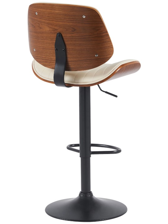 Set 2 scaune de bar Clawson imitatie piele, nuc/crem