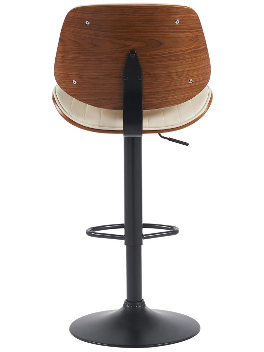 Set 2 scaune de bar Clawson imitatie piele, nuc/crem