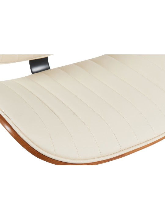 Set 2 scaune de bar Clawson imitatie piele, nuc/crem