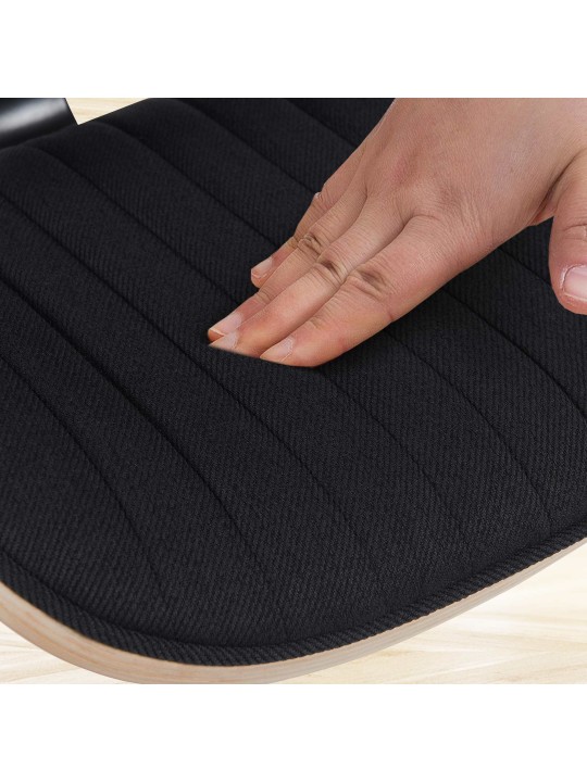 Set 2 scaune de bar Clawson stofa crom, natural/negru Set 2 scaune de bar Clawson stofa crom, natural/negru