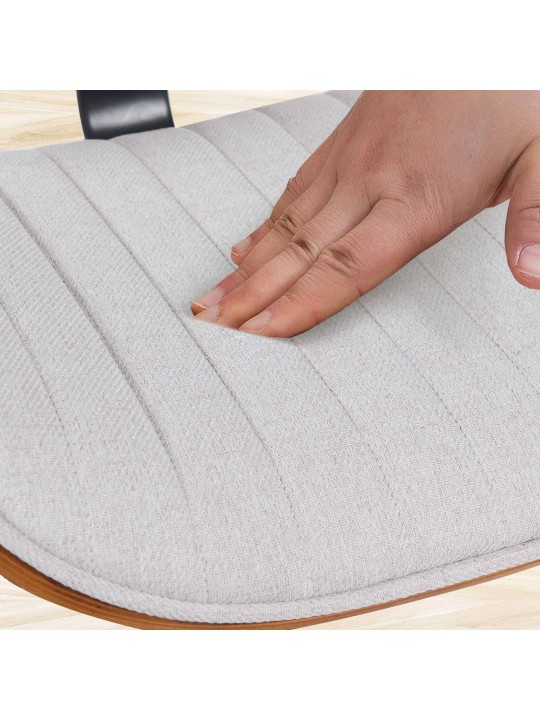 Set 2 scaune de bar Clawson stofa crom, nuc/crem