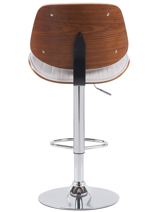 Set 2 scaune de bar Clawson stofa crom, nuc/crem