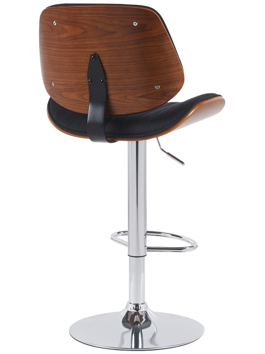 Set 2 scaune de bar Clawson stofa crom, nuc/negru