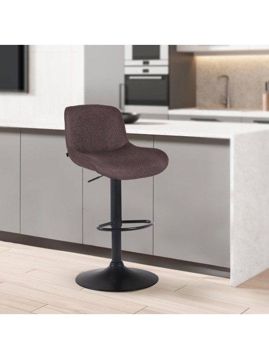 Set 2 taburete de bar stofa Solon, maro închis