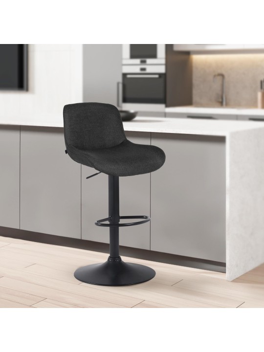 Set 2 taburete de bar stofa Solon, negru
