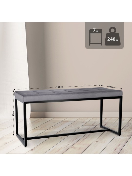 Banca Barci B Velvet, gri închis