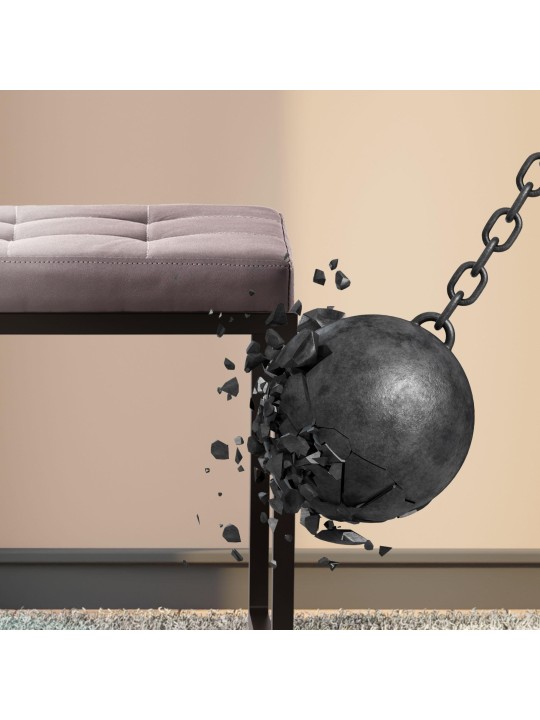 Bancă imitație piele Barci B, gri