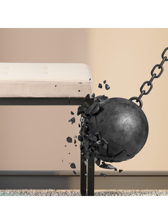 Bancheta Barci B stofa, crem