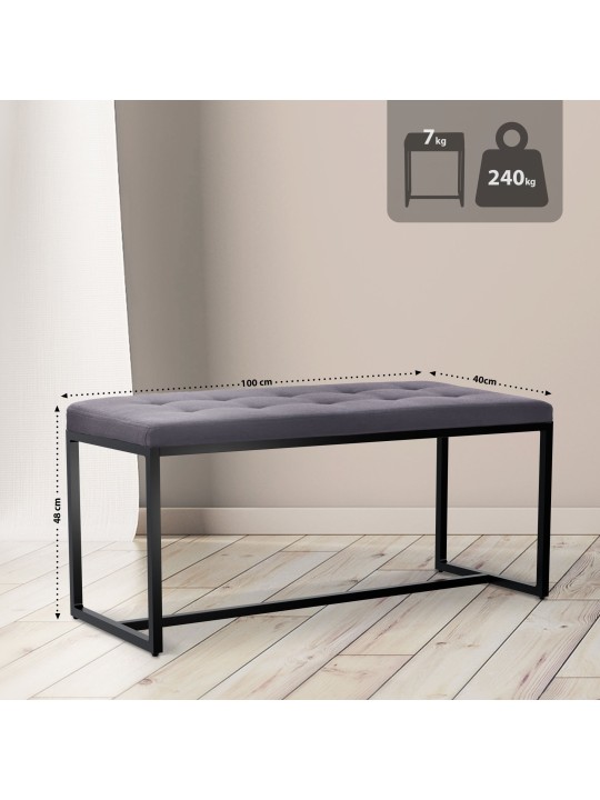 Bancheta Barci B stofa, gri închis Bancheta Barci B stofa, gri închis