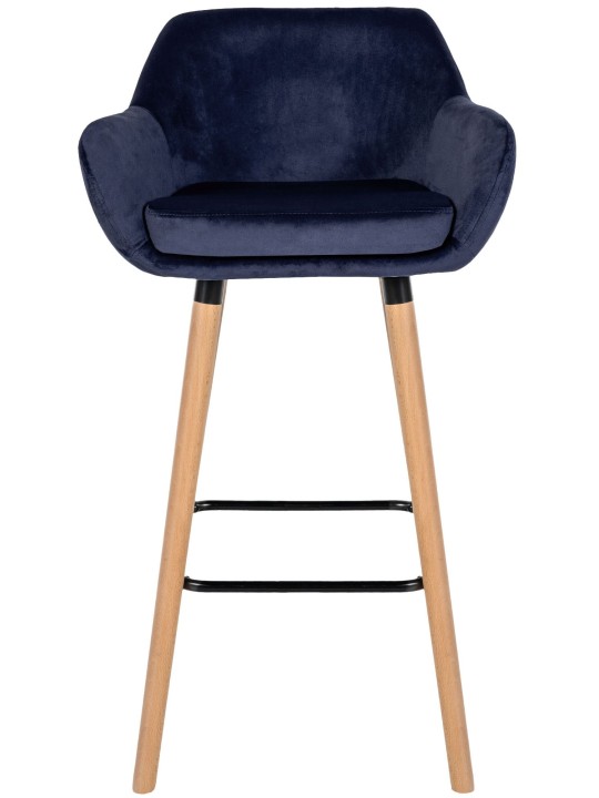 Set 2 scaune de bar Grant catifea, albastru închis