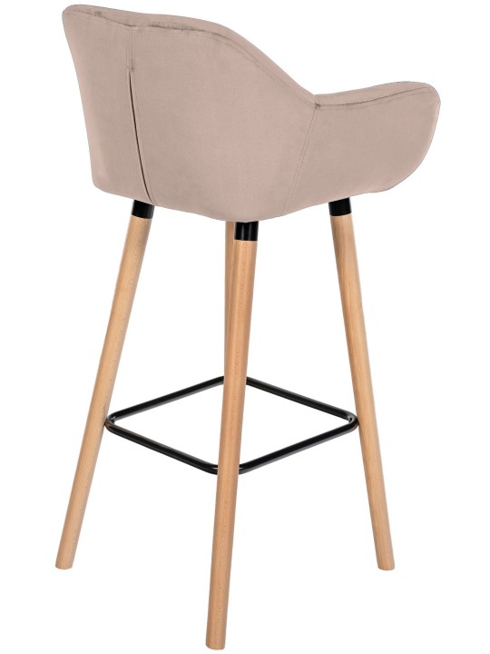 Set 2 scaune de bar Grant catifea, gri deschis