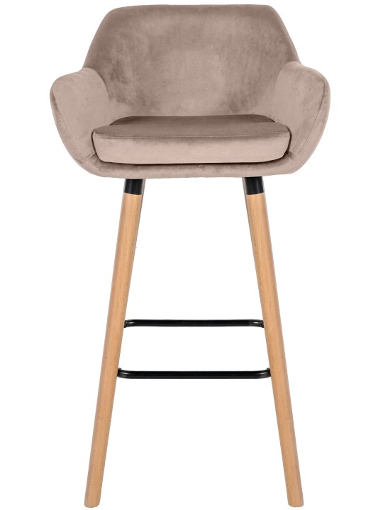 Set 2 scaune de bar Grant catifea, gri deschis