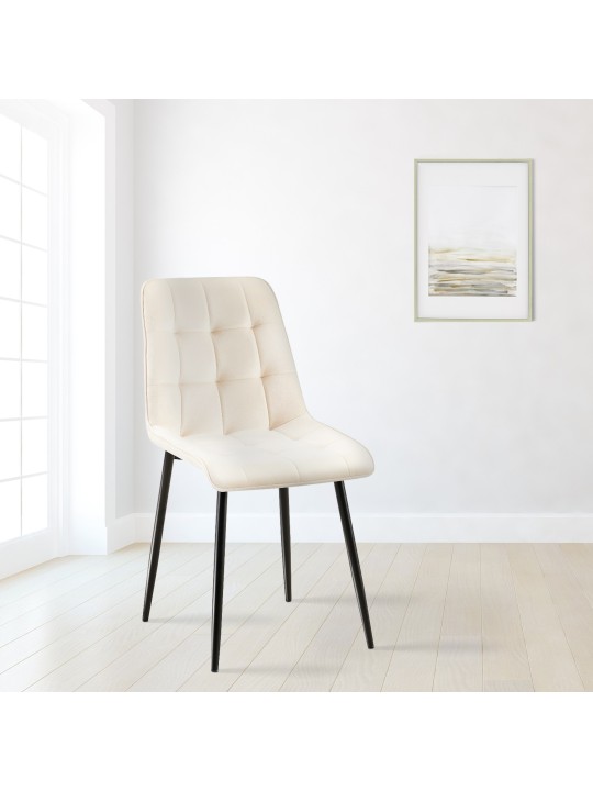 Set 2 scaune de sufragerie catifea Gifford, crem Set 2 scaune de sufragerie catifea Gifford, crem