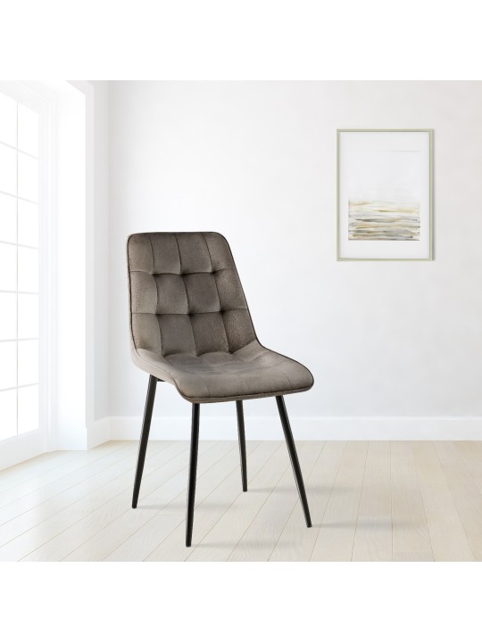Set 2 scaune de sufragerie catifea Gifford, antracit