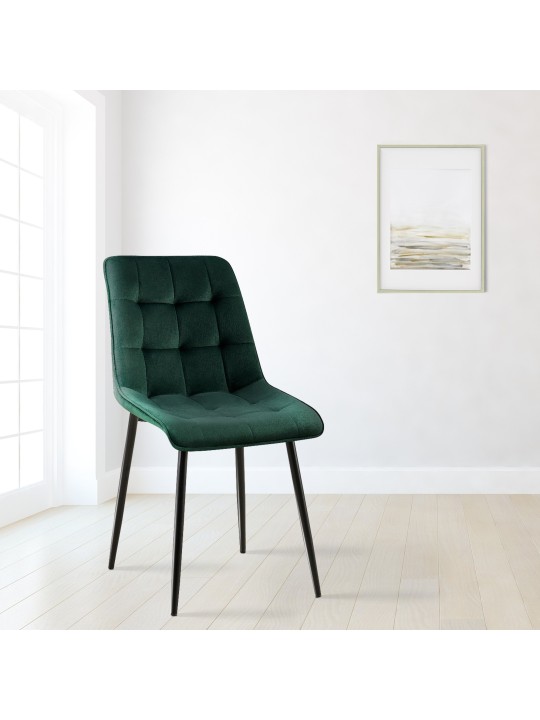 Set 2 scaune de sufragerie catifea Gifford, verde Set 2 scaune de sufragerie catifea Gifford, verde