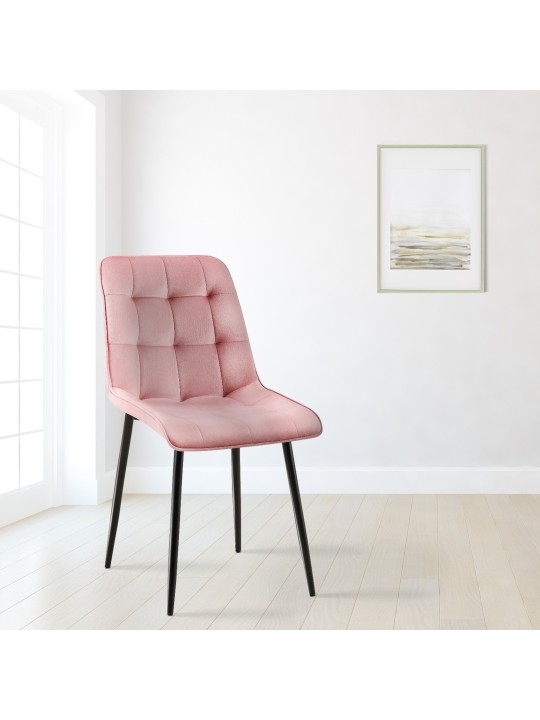 Set 2 scaune de sufragerie catifea Gifford, roz Set 2 scaune de sufragerie catifea Gifford, roz