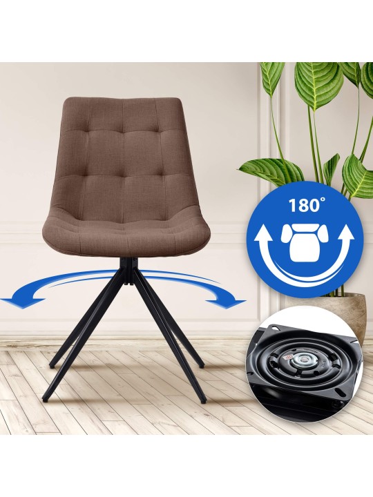 Set 2 scaune de sufragerie din material Merna, taupe