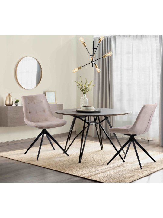 Set 2 scaune din catifea Merna, crem Set 2 scaune din catifea Merna, crem